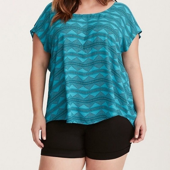 Torrid Diamond Print Strappy Georgette Top - Picture 1 of 8